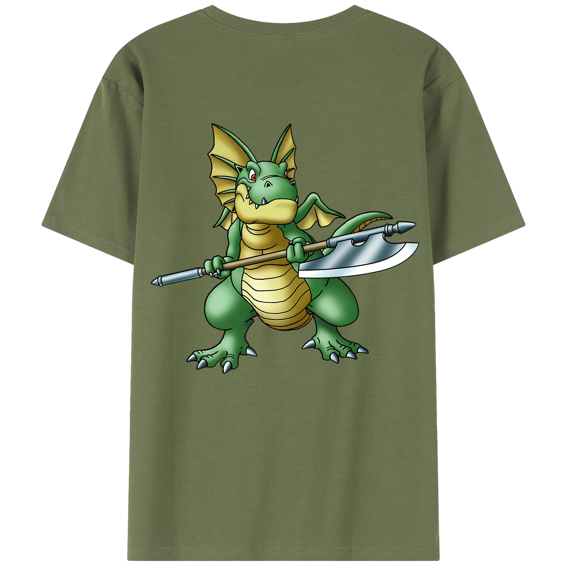 （画像用） ドラゴンクエスト Doragon Kuesuto Dragon Quest 綿100％半袖Tシャツ（背面プリント）